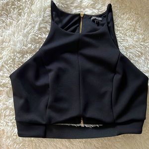 Medium express black crop top, gold zipper black, lightly worn